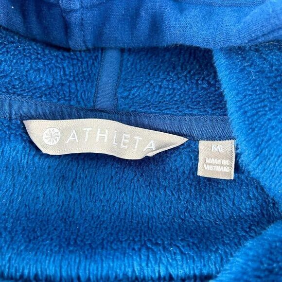 Athleta Poseidon Blue Sundown Hoodie Kangaroo Pocket Size M Womens Sweatshirt - Picture 9 of 10